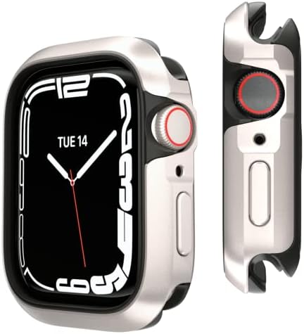 MAGEASY Aircraft-Grade Aluminum Case for Apple Watch Series 8, Apple Watch SE, 7/6/5/4 | Aluminum Shell with Shock-Absorbing Inner Bumper Maxed Protection 44mm 45mm iWatch Case, Odyssey