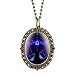 Quarz Taschenuhr - 12 Constellation Astrology Oval Pocket Watch Einzigartiges Fluoreszierendes Blaues Sternzeichen Halskette Anhänger Quarz Geburtstagsgeschenk Für Freund, Waage, Dünne Kette 78