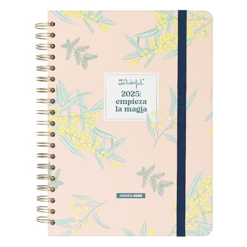Mr. Wonderful - Agenda Office 2025 Semanal Extragrande - Empieza la magia - Incluye 8 Hojas de Pegatinas y Bloc de Notas Adhesivas con Formas