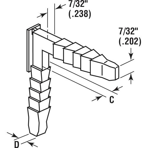 Nyl corner key 7/32x7/32 PL14966 angle de rechange en nylon pour profilé