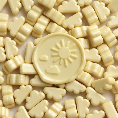 Wachsstempel, 100 Stück Siegelwachsperlen im Vintage-Stil mit farbigem Wolkenmuster for Bastelarbeiten, Umschläge, Hochzeiten, Postkarten und Geschenk-Wachssiegelstempel