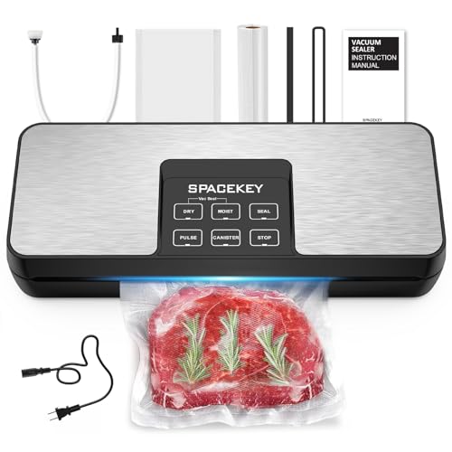 SPACEKEY Vacuum Sealer Machine, 85Kpa Food Sealer with Bag Roll Storage Space