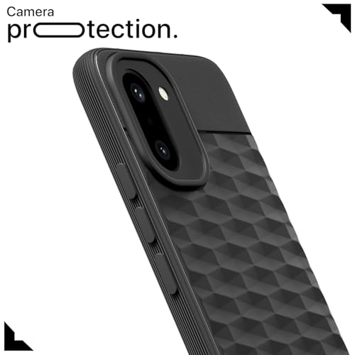Image of Pikkme Back Cover for OnePlus 15R 5G Soft Grip 3D Hexa Cube Texture Silicone Bumper Case (Black)