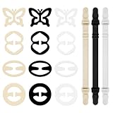 Bra Strap Clips, 12Pcs Bra Clips to Make Racerback +3Pcs Bra Strap Holders for Slipping, Bra Hooks for Racerback Bra Clips to Hide Straps