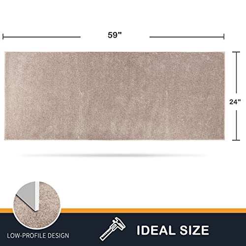 PURRUGS Dirt Trapping Door Mat 24" x 59", Non-Slip Machine Washable Entry Rug, Shoe Scraper, Dog Doormat, Super Absorbent Welcome Mat for Front & Back Door, Muddy Shoes & Paws, Taupe