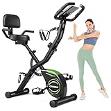 GOIMU Folding Exercise Bike, 4 in 1 Stationary Bike for Home Workout with 16-Level Adjustable Resistance, Indoor Cycling Bike with 330LB Capacity, Magnetic Workout Bike with Comfortable Seat Cushion