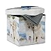 Produktbild Relaxdays Sitzhocker mit Stauraum, Aufbewahrungsbox mit Hunde Motiv, faltbarer Sitzwürfel HBT: 38 x 38 x 38 cm, bunt