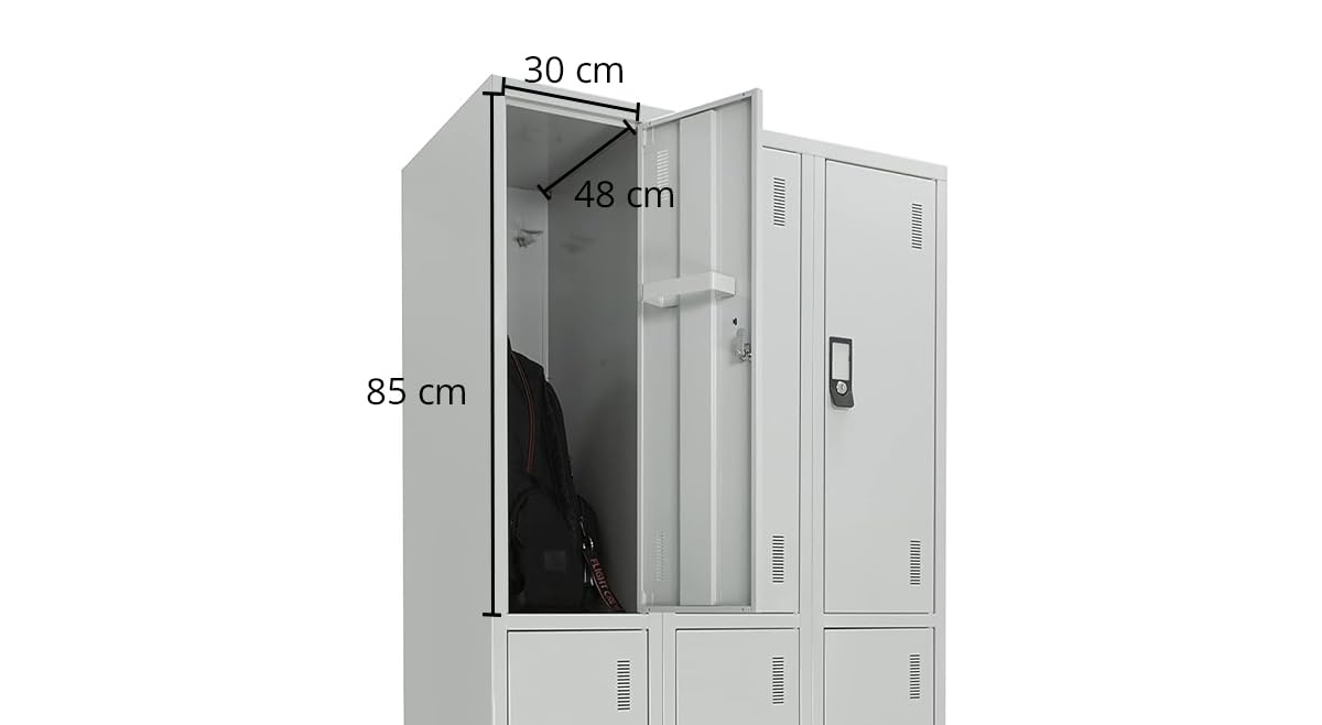 Taquillas Metálicas Triples 6 Puertas 1900x900x500mm