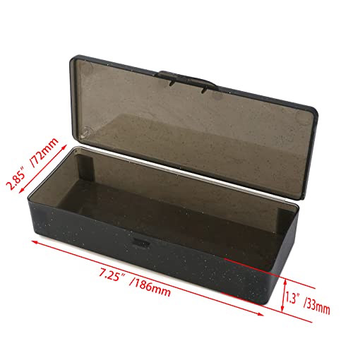 Image of 2PCS Large Capacity Pencil Box Plastic Pencil Case (Frosted Black)
