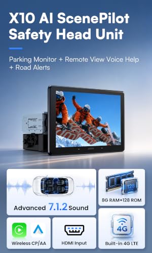 Image of 12.95 inchQLED Double /Single-DIN AI Android Car Stereo, 9-Way Adjustable Screen