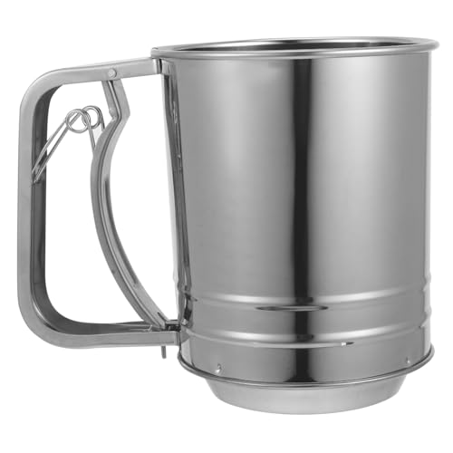 STOBAZA Portable Flour Sifter Handheld Baking Sieve with Fine Mesh for Efficient Powder Dusting for Home Cafes and Catering Comfortable Grip for Easy Use