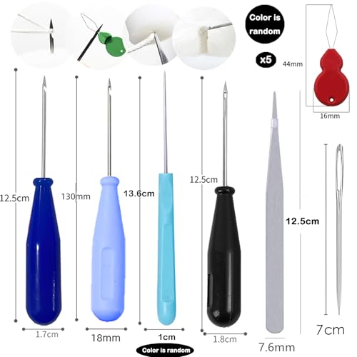 Image of 11 PCS Candle Punch Wicking Needle tools with Hook & Eye Mold Hole Punch Candlewick Inserting Tool Tweezer for Silicone Molds Large-Eye Candle Wicking Needle Threader for Candlewick of All Thicknesses