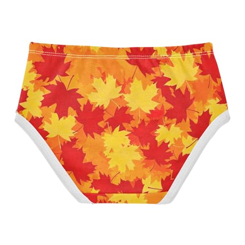 Autumn Maple Leaves Red Girls Underwear Toddler 2t Cotton Panties for Girl Animal Briefs Undies Kids2