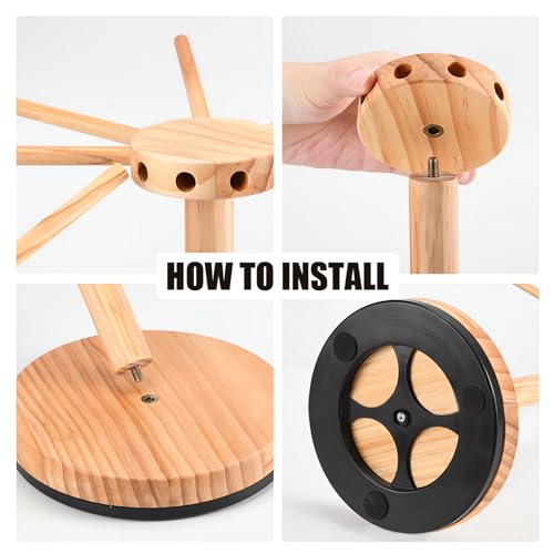 Séchoir à pâtes fraîches rotatif pliable avec bras en bois - 4