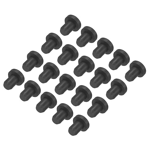 Image of uxcell High Temp Silicone Plug Mount Dia 4.5mm /0.18 Inch t Shaped Solid Rubber Stopper Hole Plugs for Powder Coating Plating Waterproof Plugs Sealing Plugs Black Pack of 20(OD 7.5mm)