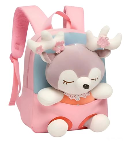 Kids Backpack with Plush Animal Toy Soft Stuffed Animals for Toddlers Ages 2 to 4 | Cute Travel Bag & Birthday Gift for Boys and Girls