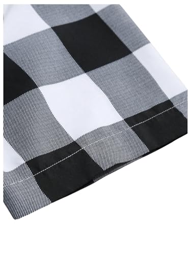 SOLY HUX Men's Basic Short Sleeve Plaid Shirts Button Down Collared Shirt Casual Work Business Tops4