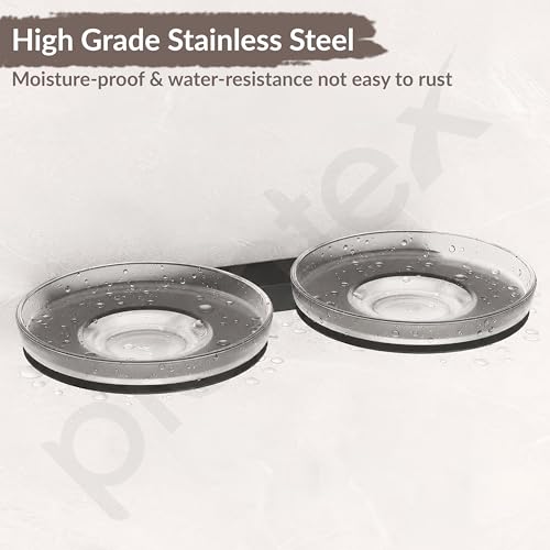 Image of Plantex Double Soap Dish /Stainless Steel Glass Dual Soap Holder /Case /Stand /Soap Bar for Kitchen /Bathroom Accessories - Pack of 1 (Black)