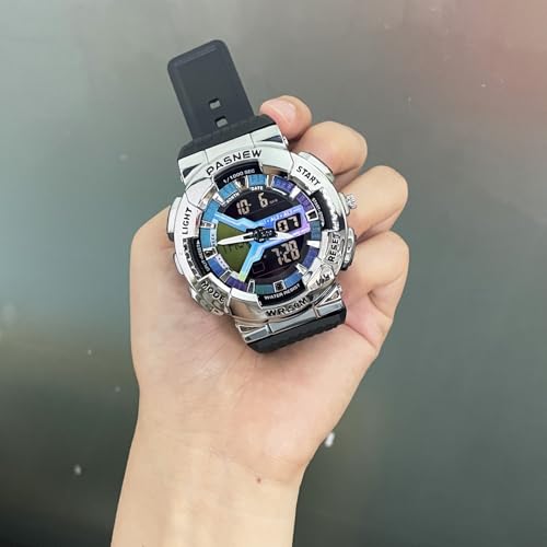 Image of PASNEW Boys' Watches - Dual Display, Large Dial Sport Watch, Black Outdoor Watch for Boys & Teens - Waterproof