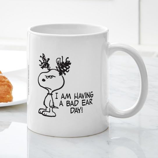 Taza de cerámica 11 oz Snoopy Bad Ear Day miniatura 5