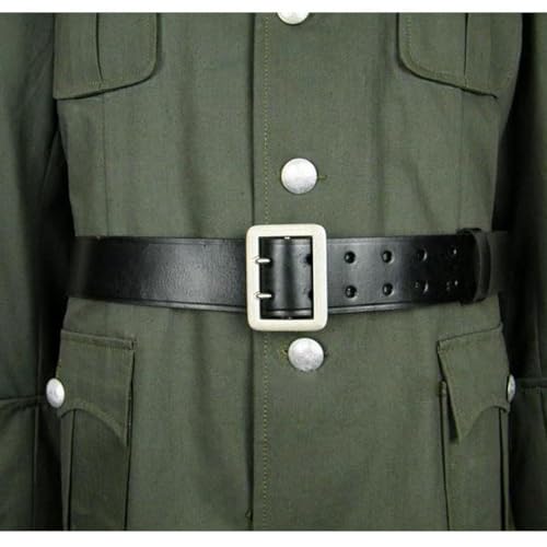 WW2 German Cowhide Belt Men Vintage Officer Double Claw Buckle Leather Belt Replica of WWII Field Gear4