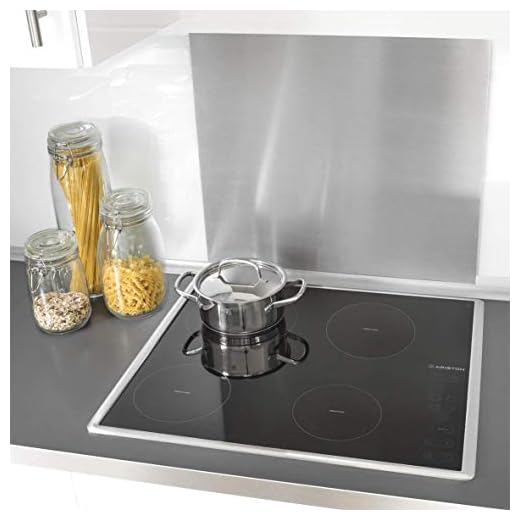 Zeller 27276 Pantalla Anti Salpicaduras para Cocina, Acero Inoxidable, Gris, 56x49x3 cm