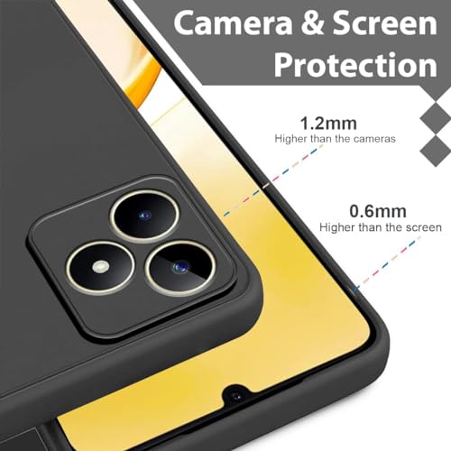 Image of BlazeTech for [ Realme Narzo N51 / Realme C51 / C53 ] Liquid Silicone Back Case Cover Flexible |Inner Lining| with Camera Protection Back Cover for [ Realme Narzo N51 / Realme C51 / C53 ] - Black