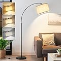 Luvkczc 71" Arc Floor Lamps for Living Room, Standing Lamp with Adjustable Lamp Head, Tall Pole Lamp with Foot Switch, Arched Reading Light for Bedroom, Office, 9W 3 Color Temperatures Bulb Included