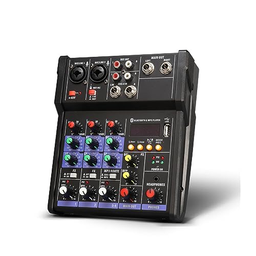 dj controller Mezclador portátil profesional de 4 canales Consola de mezcla de sonido Interfaz de...