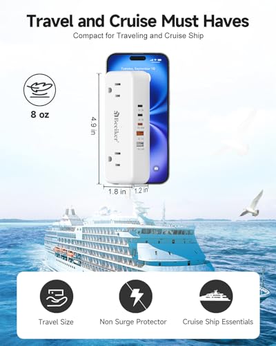 Beeiker 30W 3 USB C Multitoma de Viaje con 4 Tomas AC y Cable de Extensión de 1.52 m miniatura 5