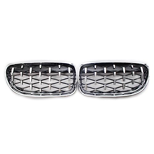 Calandre Avant BMW E90 E91 Série 3 Grilles Style Météore Argent Noir 2 Pcs