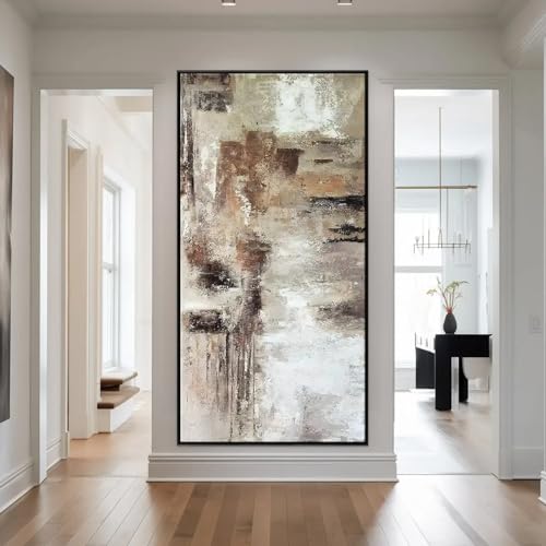 Peinture à l'huile sur toile haut de gamme ZHMANLUCK art abstrait 80 x 162 cm encadré