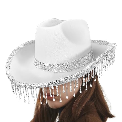 Chapeau masque brillant avec strass et effets scintillants pour fête