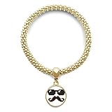 Material: Metall DIYthinker Damen Sonnenbrille Bart-Mann Pixel goldene Armband Laufende hängende Schmuckkette
