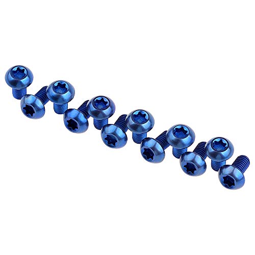 Image of 12Pcs Ti Titanium Bolts Torx M5x10 Bicycle Bike Disc Brake Cycle Rotor Screws Gr5 (Blue)