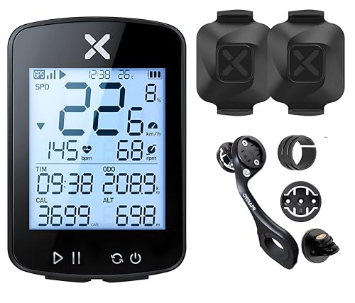Image of XPR3SS G+ Gen2 Bicycle Computer + 2 Cadence /Speed Sensor + M5 Mount, Smart GPS Cycling Speedometer | Cadence & Heart Sensor Support | ANT+ & BLE Cycle GPS Tracker | 28+ hr Battery | Odometer for MTB