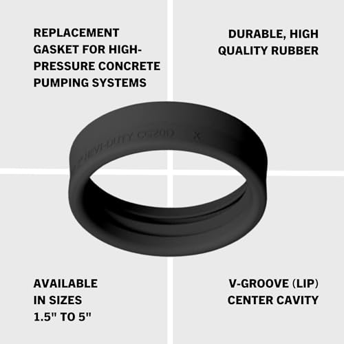 Image of 5 inch Snap Clamp Coupling Gasket Hevi-Duty Concrete Pumping Placing Line Replacement Rubber Gasket (CG50D)