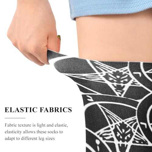 Augenstern Stretchy Thigh High Socks for Women Satanic-sigil-baphomet-pentagram Comfortable Over the Knee Socks, One Size Fits Most, Great for Daily Wear, Cosplay, Party4