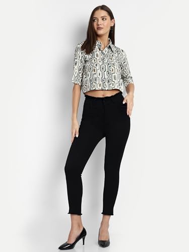 Image of TAGAS Women's Printed Short Sleeve Crop Shirt || Women's Shirt || Women's Crop Shirt || Girls Crop Shirt || Crop Shirt || Shirt (ST-11)
