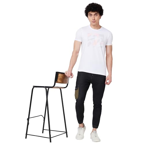 Image of Spykar Men's Slim Fit Round Neck Half Sleeve Solid Casual T-Shirt