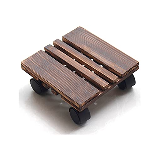 GLJTUO Support De Pot De Fleurs Carré Mobile en Bois avec roulettes pour Jardinière,