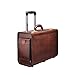 Maxwell-Scott Handgefertigter Luxus Leder Pilotenkoffer mit Rollen VareseW in Cognac Braun