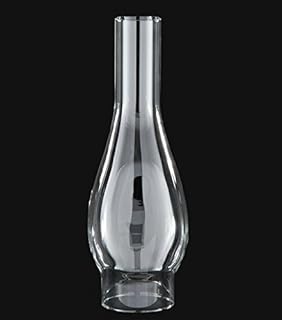 B&P LampÂ® 2 1/2 Inch by 10 Inch Clear Duplex Chimney with Oval Bulge Design for Vintage and Antique Style Lamps
