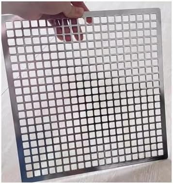 Stainless Steel Perforated Mesh Screen Panel, Decorative Metal Mesh Sheet with Square Holes for DIY Crafts & Grill Guard, 45x45cm (17.72x17.72in)
