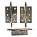 4 PCs Large-Size Antique Brass Flap Hinges with Lengthened Axis - Vintage Style Hinges for Wooden Boxes Cabinet Cupboard, Plate Length of 2.2