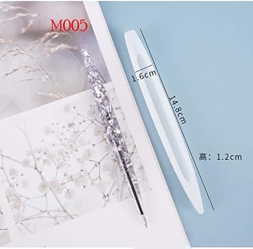 Miniatura 7 de 3 unids set forma de pluma resina moldes cilindro en forma de bolígrafo de silicona moldes de resina epoxi molde de fundición para bricolaje pluma