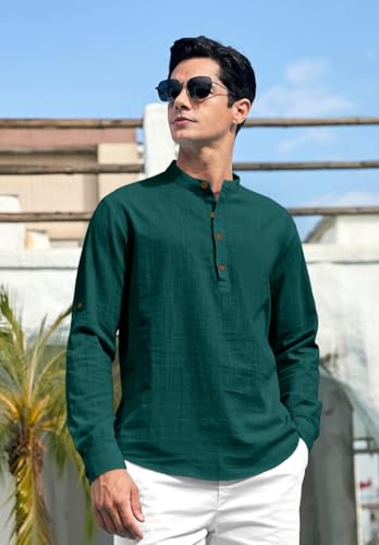 Image of ROYALSCOUT Men's Cotton Blend Full Sleeve Short Kurta Perfect for Traditional Gatherings, Casual Outings, or Everyday Ethnic Wear