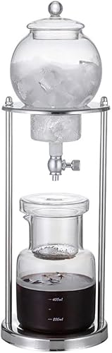 Cafetera de goteo de hielo, máquina portátil de café en frío, cafetera de goteo en frío de 20.3 fl oz, torre de preparación fría para oficina en casa