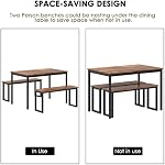SogesHome Table à manger et chaises Ensemble de table à manger avec bancs Bar Set pour 4 Ensemble de dîner pour salle à manger Bistro Set, Brown, NSDCA-CZJYB-yzld01