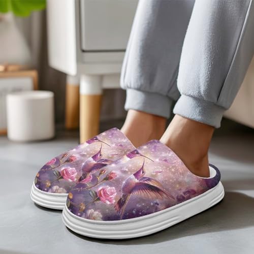 Warm Fuzzy Slippers for Women Men Non-Slip Sole Fluffy Memory Foam Slip-On House Slides Shoes for Indoor & Outdoor3